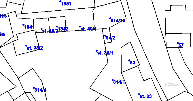 Parcela st. 38/1 v KÚ Skuhrov u Havlíčkova Brodu, Katastrální mapa