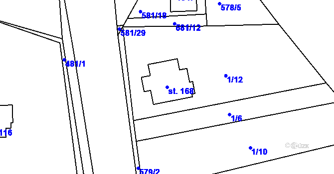 Parcela st. 168 v KÚ Skuhrov u Havlíčkova Brodu, Katastrální mapa