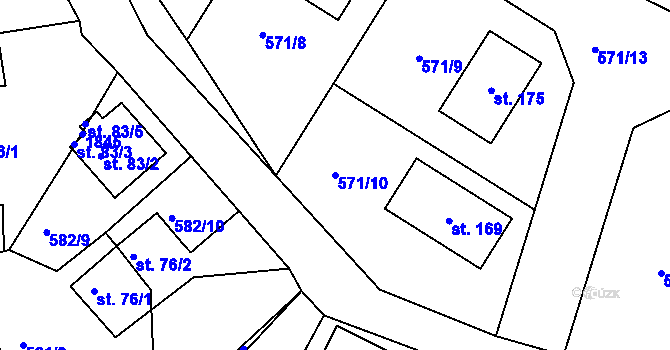 Parcela st. 571/10 v KÚ Skuhrov u Havlíčkova Brodu, Katastrální mapa