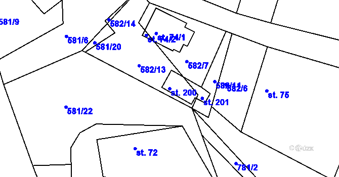 Parcela st. 200 v KÚ Skuhrov u Havlíčkova Brodu, Katastrální mapa