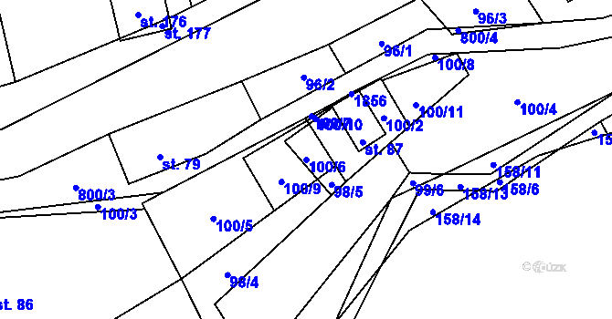 Parcela st. 100/6 v KÚ Skuhrov u Havlíčkova Brodu, Katastrální mapa