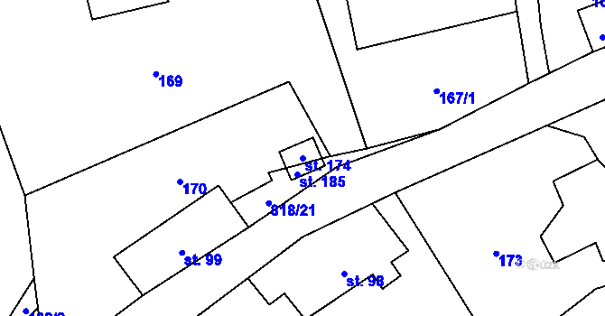 Parcela st. 174 v KÚ Skuhrov u České Třebové, Katastrální mapa