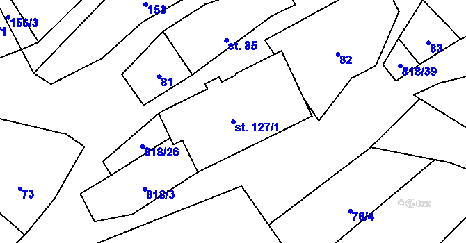 Parcela st. 127/1 v KÚ Skuhrov u České Třebové, Katastrální mapa