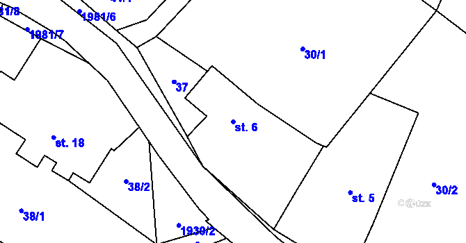 Parcela st. 6 v KÚ Skuhrov nad Bělou, Katastrální mapa