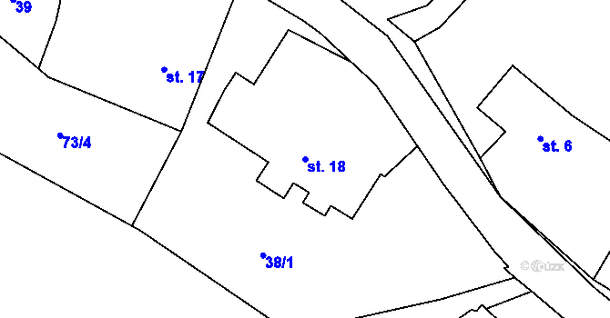 Parcela st. 18 v KÚ Skuhrov nad Bělou, Katastrální mapa