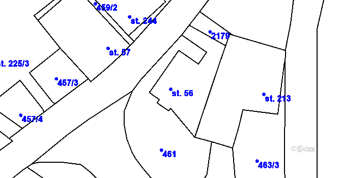 Parcela st. 56 v KÚ Skuhrov nad Bělou, Katastrální mapa