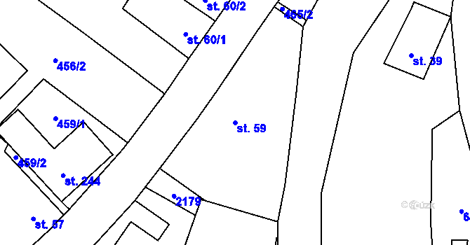 Parcela st. 59 v KÚ Skuhrov nad Bělou, Katastrální mapa
