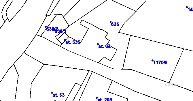 Parcela st. 64 v KÚ Skuhrov nad Bělou, Katastrální mapa