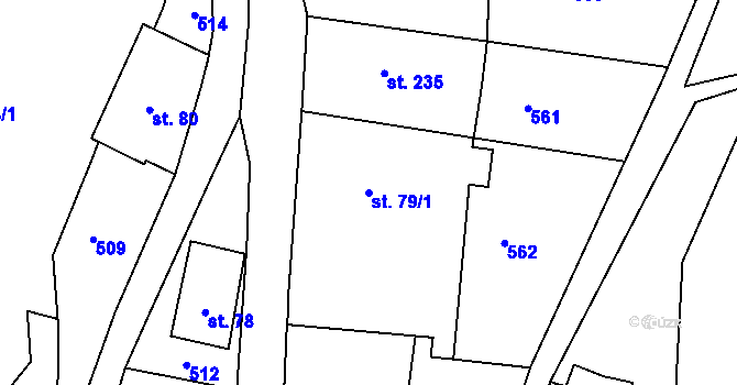 Parcela st. 79/1 v KÚ Skuhrov nad Bělou, Katastrální mapa