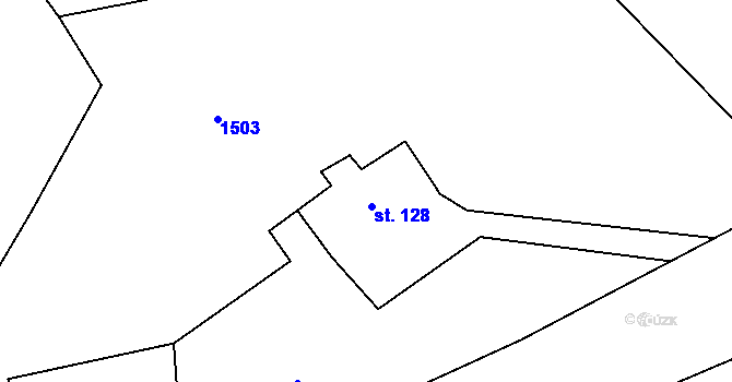 Parcela st. 128 v KÚ Skuhrov nad Bělou, Katastrální mapa