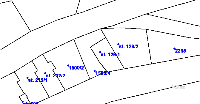 Parcela st. 129/1 v KÚ Skuhrov nad Bělou, Katastrální mapa