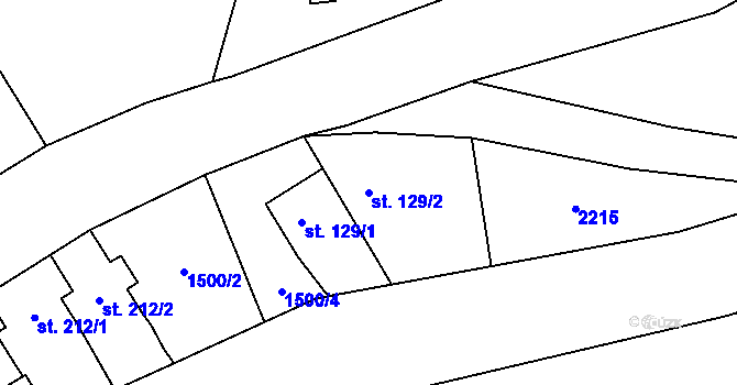 Parcela st. 129/2 v KÚ Skuhrov nad Bělou, Katastrální mapa