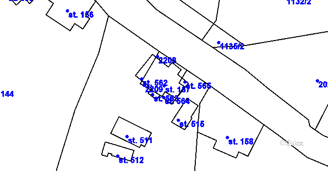 Parcela st. 157 v KÚ Skuhrov nad Bělou, Katastrální mapa
