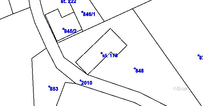 Parcela st. 176 v KÚ Skuhrov nad Bělou, Katastrální mapa