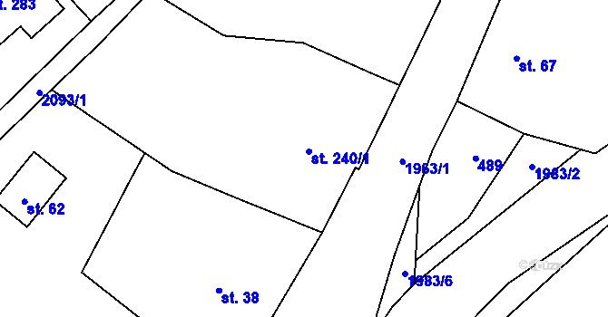 Parcela st. 240/1 v KÚ Skuhrov nad Bělou, Katastrální mapa