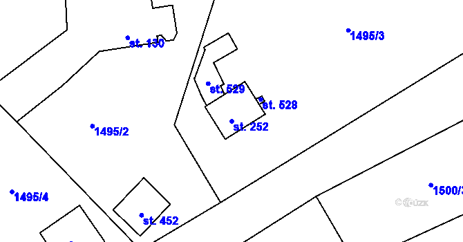 Parcela st. 252 v KÚ Skuhrov nad Bělou, Katastrální mapa