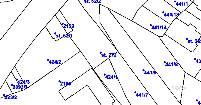 Parcela st. 272 v KÚ Skuhrov nad Bělou, Katastrální mapa