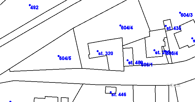 Parcela st. 320 v KÚ Skuhrov nad Bělou, Katastrální mapa