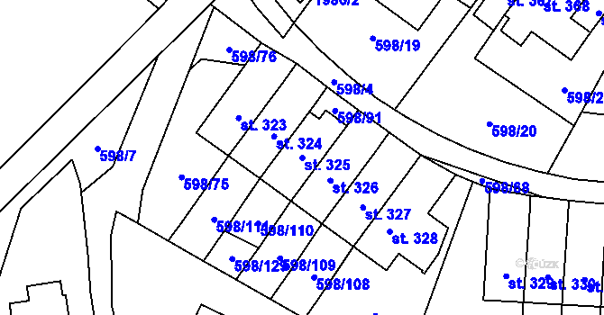 Parcela st. 325 v KÚ Skuhrov nad Bělou, Katastrální mapa