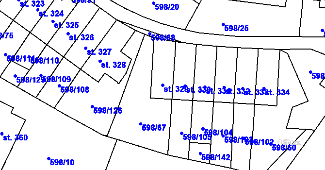 Parcela st. 329 v KÚ Skuhrov nad Bělou, Katastrální mapa