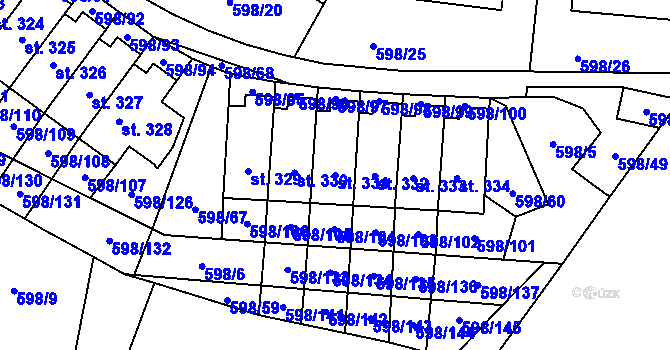 Parcela st. 331 v KÚ Skuhrov nad Bělou, Katastrální mapa