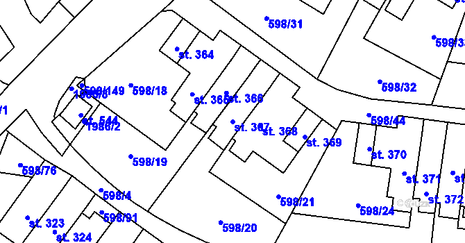 Parcela st. 367 v KÚ Skuhrov nad Bělou, Katastrální mapa