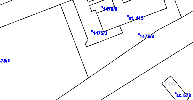 Parcela st. 414 v KÚ Skuhrov nad Bělou, Katastrální mapa