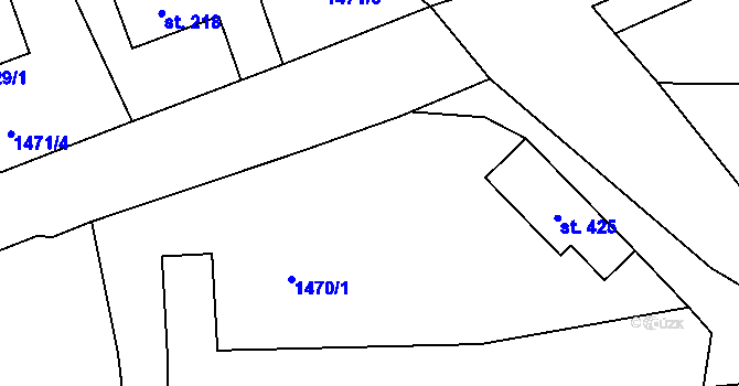 Parcela st. 424 v KÚ Skuhrov nad Bělou, Katastrální mapa