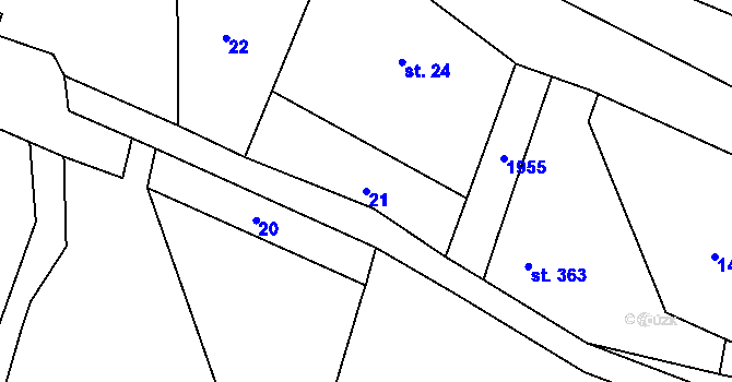 Parcela st. 21 v KÚ Skuhrov nad Bělou, Katastrální mapa