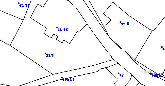 Parcela st. 38/2 v KÚ Skuhrov nad Bělou, Katastrální mapa