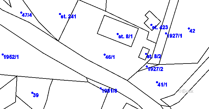 Parcela st. 46/1 v KÚ Skuhrov nad Bělou, Katastrální mapa
