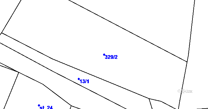 Parcela st. 329/2 v KÚ Skuhrov nad Bělou, Katastrální mapa
