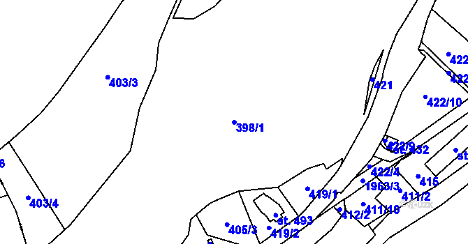 Parcela st. 398/1 v KÚ Skuhrov nad Bělou, Katastrální mapa