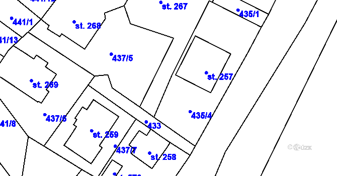 Parcela st. 435/6 v KÚ Skuhrov nad Bělou, Katastrální mapa