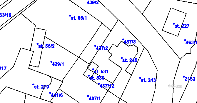 Parcela st. 437/11 v KÚ Skuhrov nad Bělou, Katastrální mapa