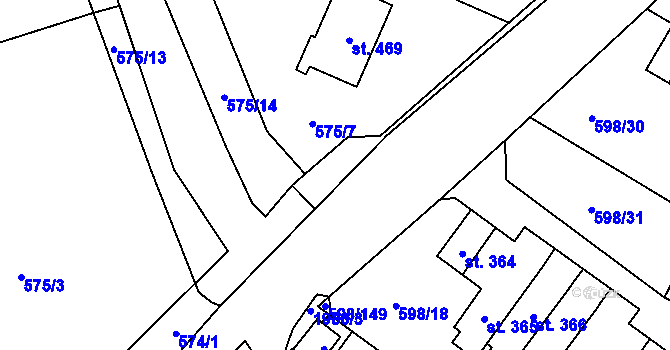 Parcela st. 574/4 v KÚ Skuhrov nad Bělou, Katastrální mapa