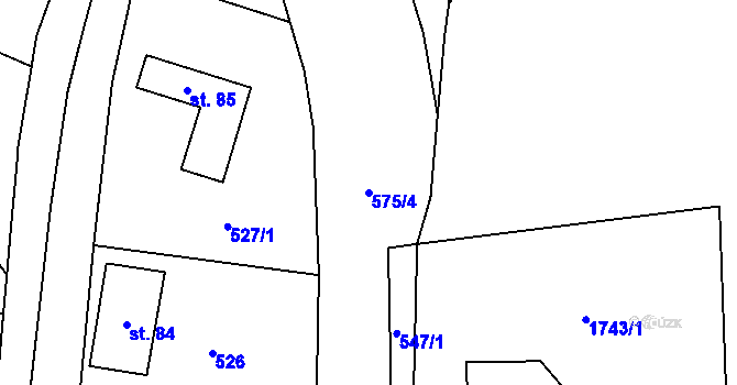 Parcela st. 575/4 v KÚ Skuhrov nad Bělou, Katastrální mapa