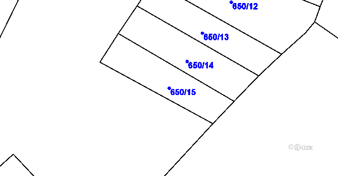 Parcela st. 650/15 v KÚ Skuhrov nad Bělou, Katastrální mapa