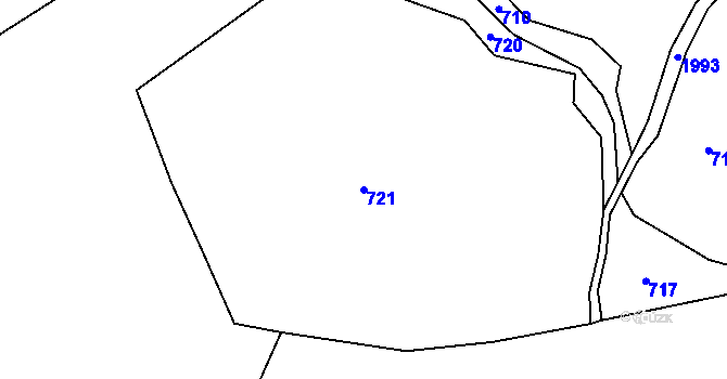 Parcela st. 721 v KÚ Skuhrov nad Bělou, Katastrální mapa