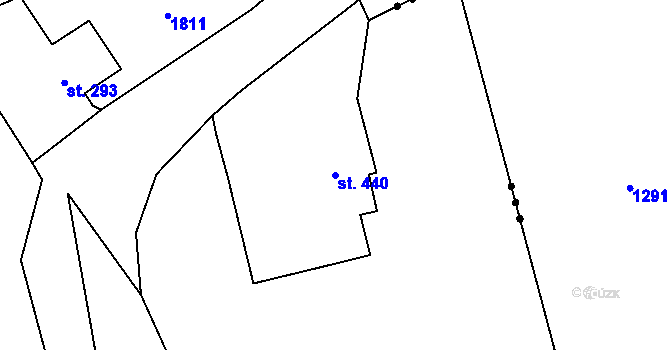 Parcela st. 440 v KÚ Skuhrov nad Bělou, Katastrální mapa