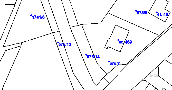 Parcela st. 575/6 v KÚ Skuhrov nad Bělou, Katastrální mapa