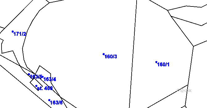 Parcela st. 160/3 v KÚ Skuhrov nad Bělou, Katastrální mapa