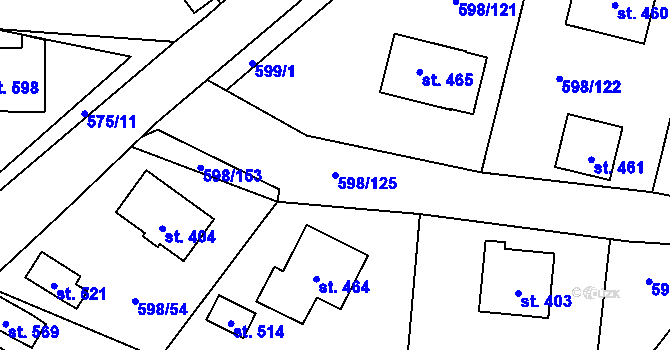 Parcela st. 598/125 v KÚ Skuhrov nad Bělou, Katastrální mapa