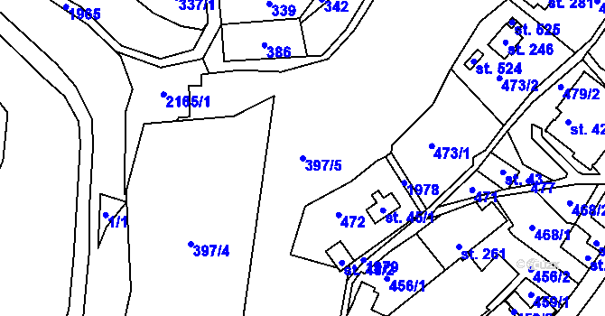 Parcela st. 397/5 v KÚ Skuhrov nad Bělou, Katastrální mapa