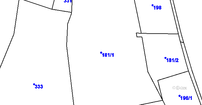 Parcela st. 181/1 v KÚ Skuhrov nad Bělou, Katastrální mapa