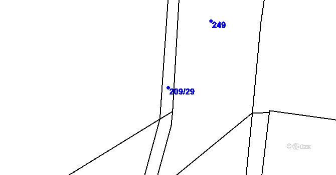 Parcela st. 209/29 v KÚ Skuhrov nad Bělou, Katastrální mapa