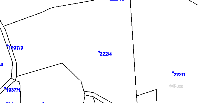 Parcela st. 222/4 v KÚ Skuhrov nad Bělou, Katastrální mapa