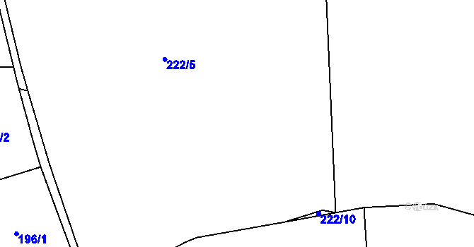 Parcela st. 222/6 v KÚ Skuhrov nad Bělou, Katastrální mapa