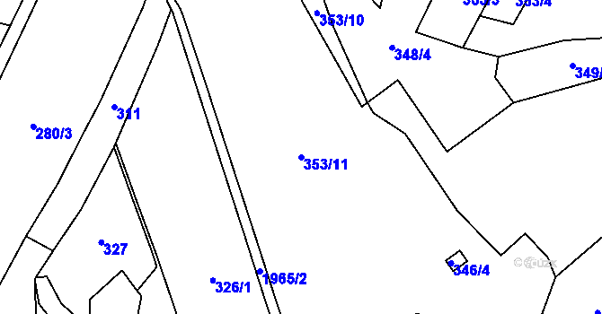 Parcela st. 353/11 v KÚ Skuhrov nad Bělou, Katastrální mapa