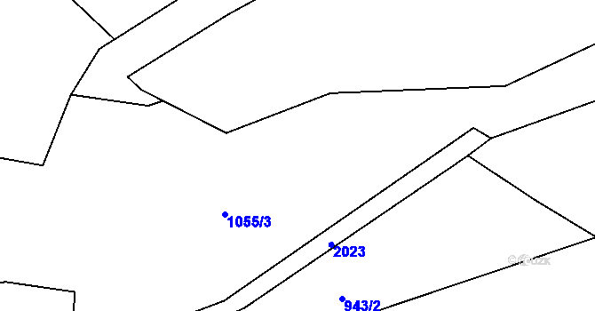 Parcela st. 1055/3 v KÚ Skuhrov nad Bělou, Katastrální mapa